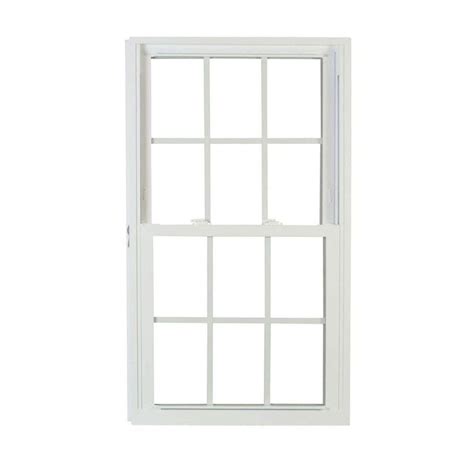 American Craftsman 31.75 in. x 45.25 in. 70 Pro Series Low-E Argon Glass Double Hung White Vinyl ...