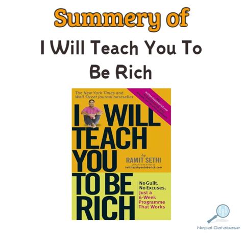 Get Rich Quick: A Summary of Ramit Sethi's "I Will Teach You to Be Rich" - Nepal Database