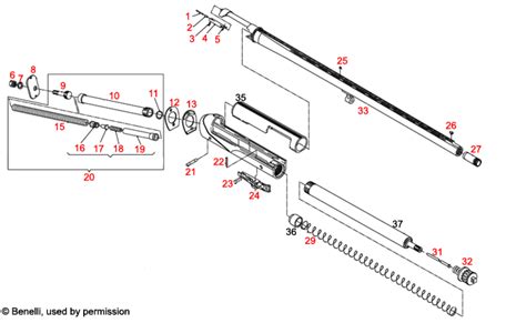 Benelli U.S.A.® Sport II / Legacy Barrel Assembly Schematic - Brownells UK