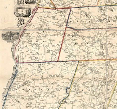 Map of Rensselaer County New York NY 1854 Restoration | Etsy