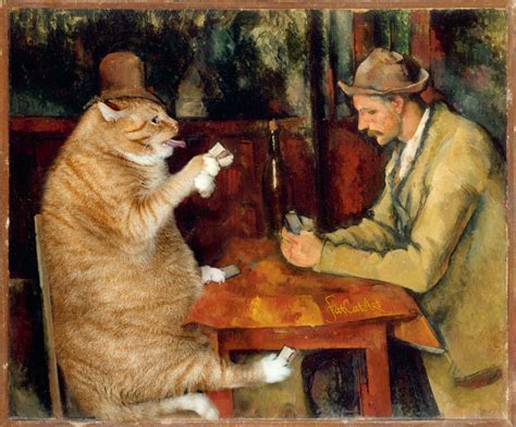 A new Cezanne painting discovered: "The Cat Card Players"!