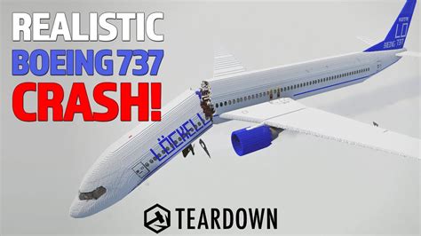 Realistic Boeing 737 Crash! #2 😱 teardown fire physics teardown ...