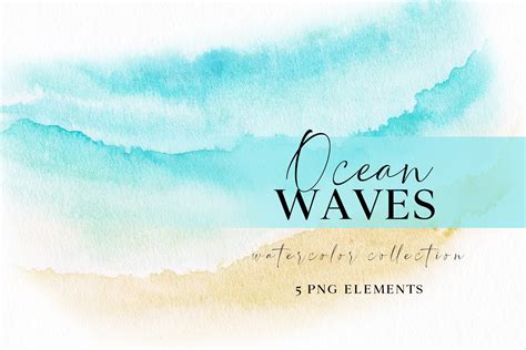 Ocean Waves Watercolor Collection - Design Cuts