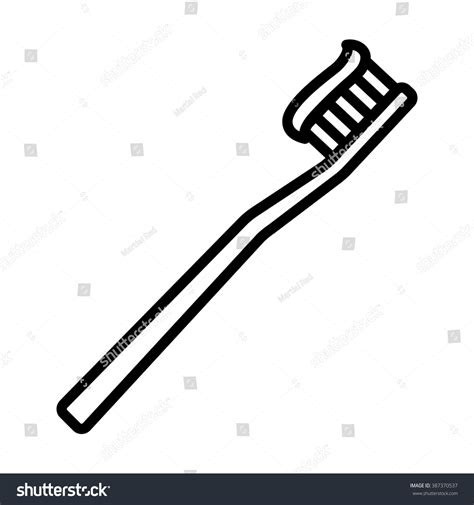 Toothbrush Tooth Brush Toothpaste Line Art Stock Vector (Royalty Free ...