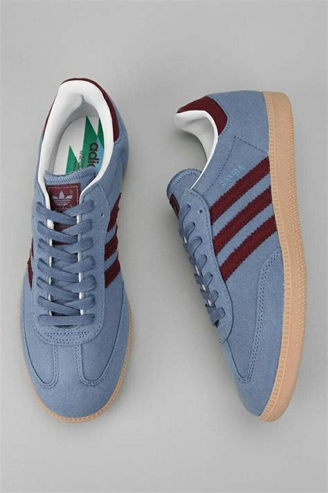 Claret and blue Sambas, pity they are canvas and not suede ...