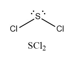 Give the electron geometry and the molecular geometry of SCl2. | Study.com