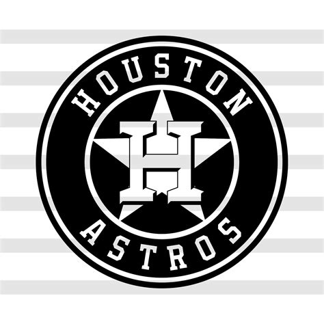 Houston Astros Black and White logo SVG Baseball MLB logo | Etsy