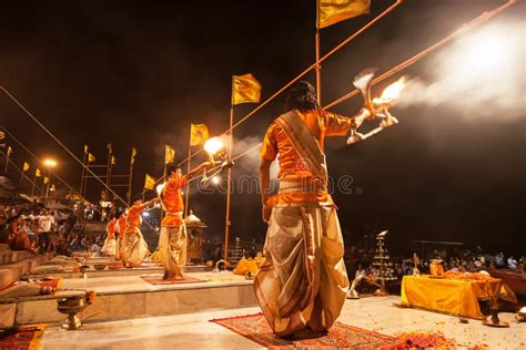 Ganga Aarti ritual editorial photography. Image of benares - 34796962