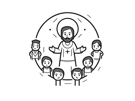 Jesus And His Disciples Coloring Page - Coloring Page