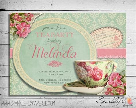 Free Vintage Tea Party Invitation