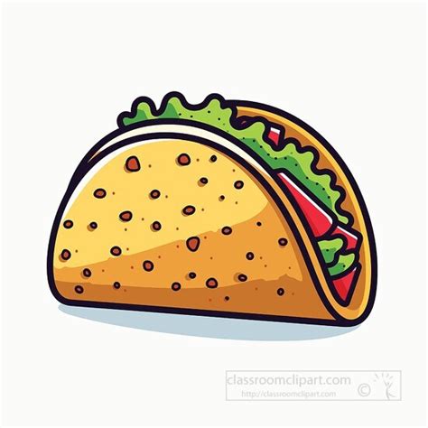 Cultural Food Clipart-taco in a corn tortilla clip art