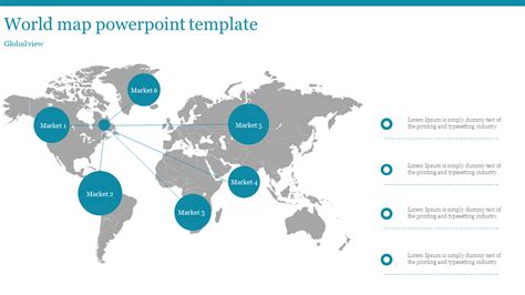 World Map Image For PowerPoint Template & Google Slides