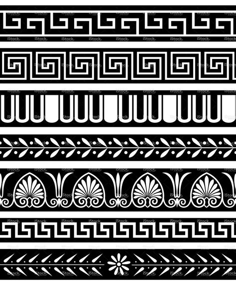 Antique greece style borders. Repeat seamlessly. | Pattern tattoo, Greek pattern, Pattern art