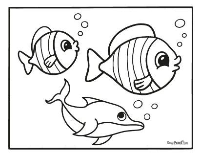 Fish Coloring Pages - 30 Printable Sheets - Easy Peasy and Fun