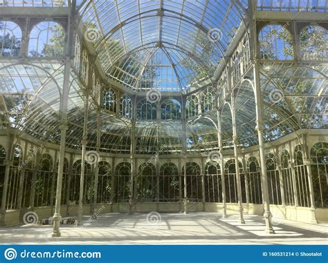 Crystal Palace Interior in Madrid Spain Stock Photo - Image of glass ...