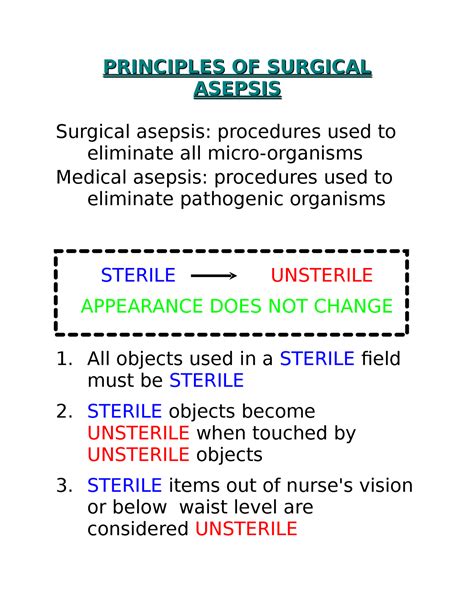 Principles OF Surgical Asepsis - PRINCIPLES OF SURGICALPRINCIPLES OF ...