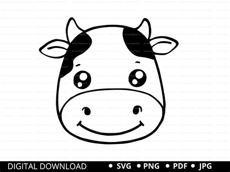 Cow Svg, Cow Face Svg, Animal Svg, Cute Cow Svg, Farm Animal Svg, Cow Clipart, Cow Head SVG PNG ...