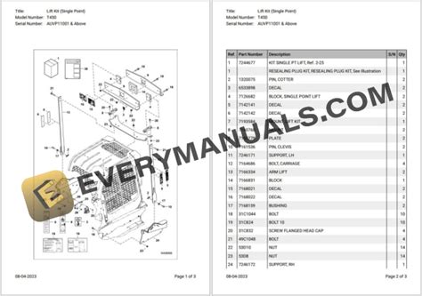 Bobcat T450 AUVP11001 & Above Parts Catalog