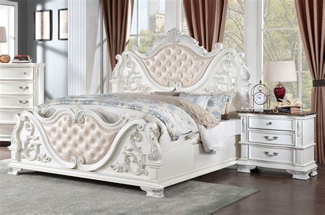 Imperial Victorian Style Bed Pearl White