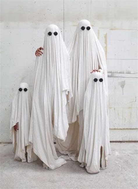 Use old bed sheets to turn the whole fam into scary ghosts # ...