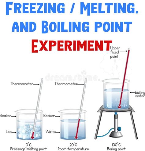 Freezing Melting and Boiling Point Experiment Stock Vector ...