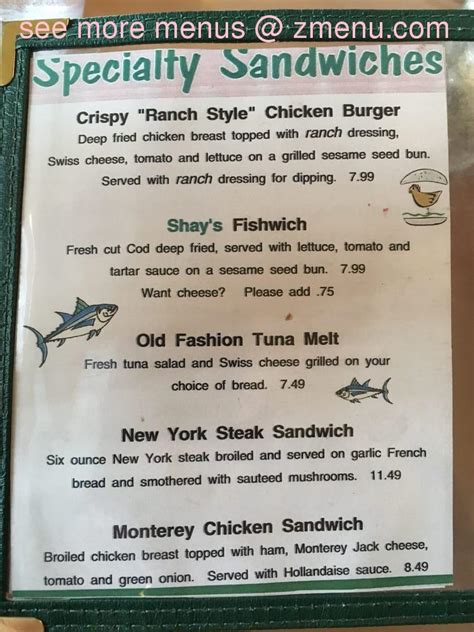 Online Menu of Shays Restaurant Restaurant, Shoreline, Washington, 98133 - Zmenu