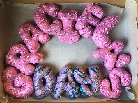 Orlandough birthday donut letters | Birthday donuts, Donuts, Doughnuts