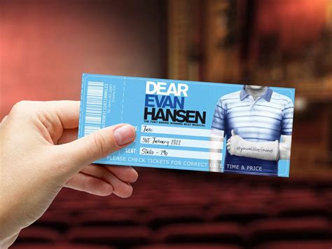 DEAR EVAN HANSEN Printable Ticket Musical Broadway West End - Etsy