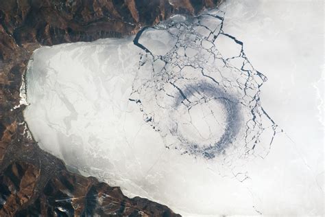 Circles in Thin Ice, Lake Baikal, Russia : Image of the Day