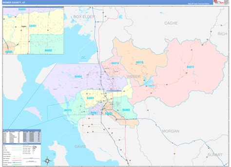 Weber County, UT Wall Map Color Cast Style by MarketMAPS - MapSales