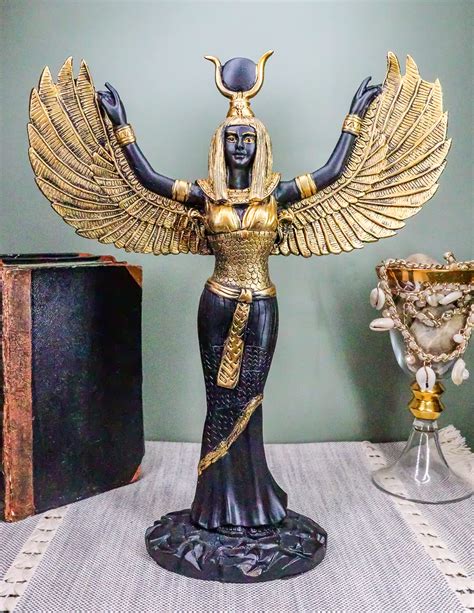 Buy Ebros Gift Egyptian Goddess Isis Ra with Open Wings Statue 12" Tall Deity of Motherhood ...