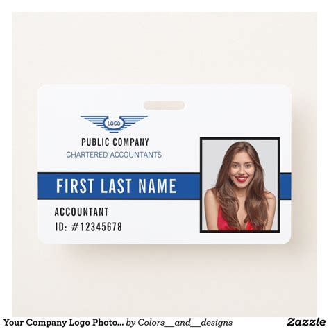 Your Company Logo Photo Name ID Badge | Zazzle | Photo logo, Company ...