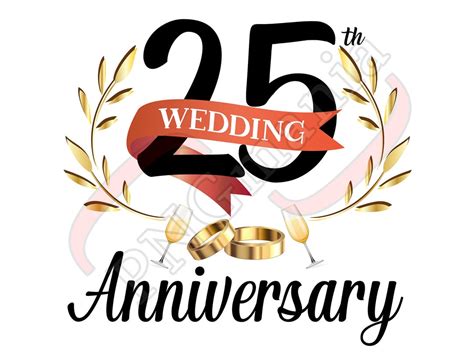 Buy 25th Wedding Anniversary PNG, JPG, PDF 25 Years of Marriage ...