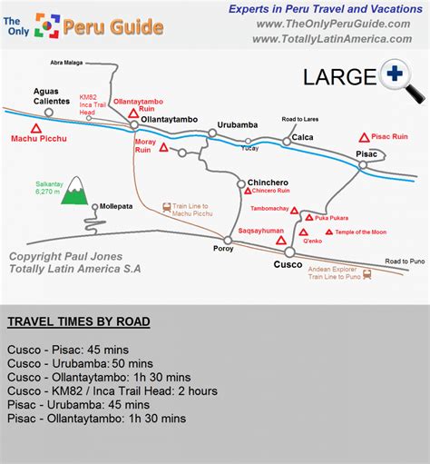 Map of the Sacred Valley Peru - The Only Peru Guide