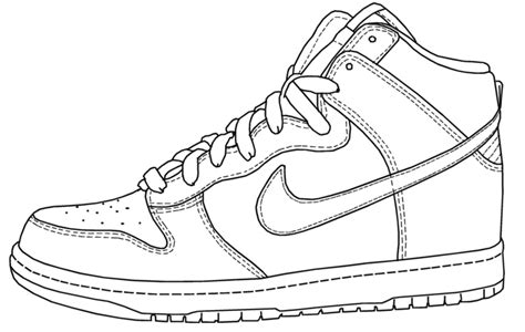 Nike Shoes Coloring and Sketch Drawing Pages - Coloring Pages