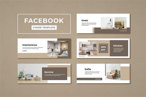 Furniture Interior Design Facebook Cover Template PSD | Création de couverture facebook ...