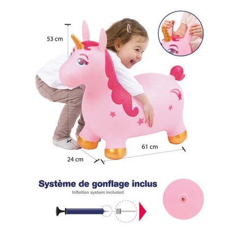 Ballon sauteur licorne magique - Rose LUDI, Vente en ligne de Jouet d ...