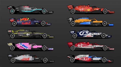 [OT] I made the 2020 F1 grid in pixel form. : r/formula1