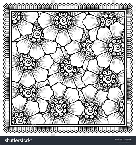 Flowers Black White Doodle Art Coloring Stock Vector (Royalty Free) 2153978093 | Shutterstock