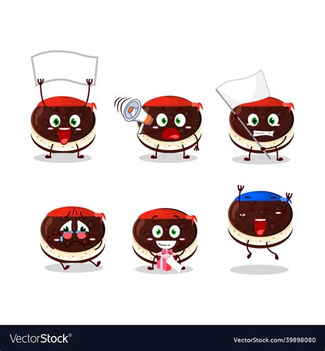 Mascot design style of chocolate dorayaki Vector Image