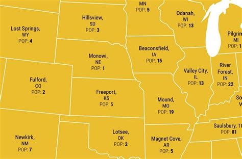 Map Shows the Smallest Town in Every State | Small towns, Map, States in america