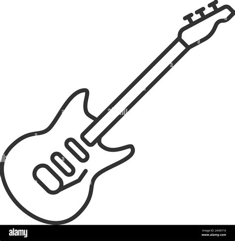 Electric guitar linear icon. Thin line illustration. Contour symbol ...