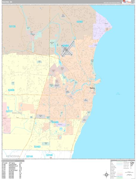 Racine Wisconsin Wall Map (Premium Style) by MarketMAPS - MapSales