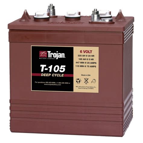 Bateria Trojan T-105 Trojan Battery Baterias de chumbo 6V