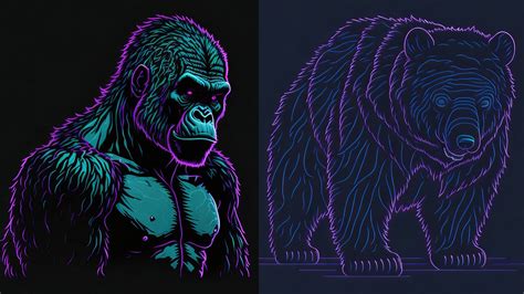 ArtStation - 100 Neon Animal Illustration Collection - Vol 2 | Artworks