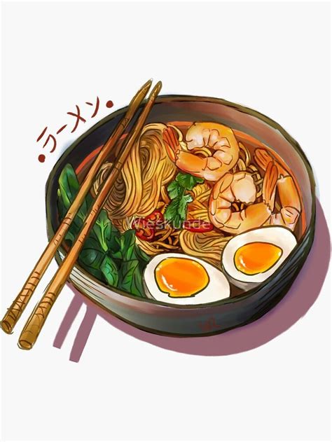 "Japanses Ramen Noodles Bowl" Sticker by Wieskunde | Redbubble in 2020 ...