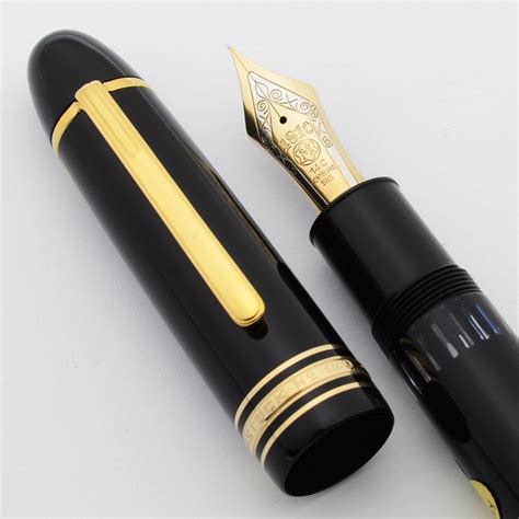 Montblanc Meisterstuck 149 Fountain Pen - Basic Black, Piston Fill, Tri ...