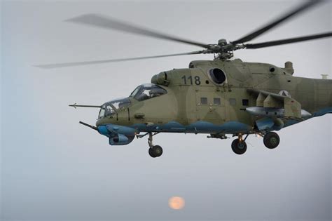 Afghan Air Force Mi-35 Gunship Helicopters at Jalalabad Airfield ...