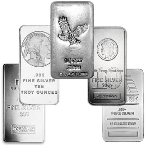 Buy 10 oz Silver Bar - Varied Mints - New (BU) s at a Great Price - Guidance Corporation