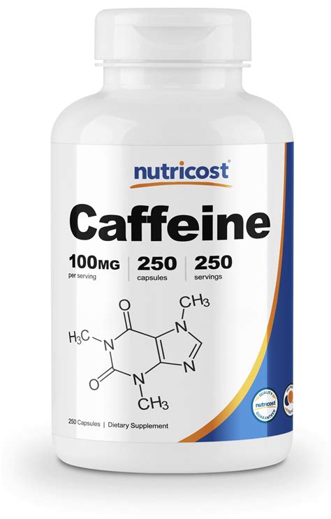 Nutricost Caffeine Pills 100mg Per Serving, 250 Capsules - Walmart.com ...